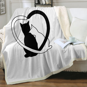 B&W Couple Cats SWMT4490 Fleece Blanket