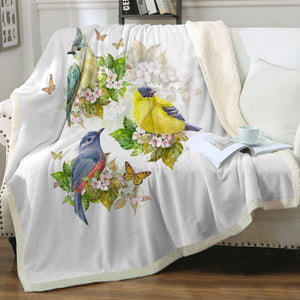 Sunbirds, Butterflies And Flowers SWMT4493 Fleece Blanket