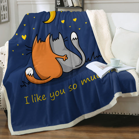 Image of Cute Cartoon I Like You So Much SWMT4494 Fleece Blanket