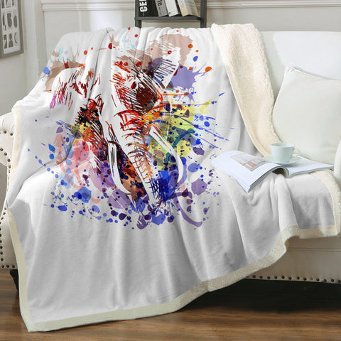 Image of Colorful Spray Elephant SWMT4496 Fleece Blanket