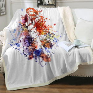 Colorful Spray Jumpman Basketball SWMT4497 Fleece Blanket