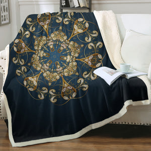 Royal Mandala Navy Theme SWMT4501 Fleece Blanket