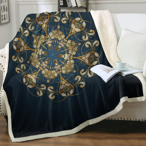 Image of Royal Mandala Navy Theme SWMT4501 Fleece Blanket