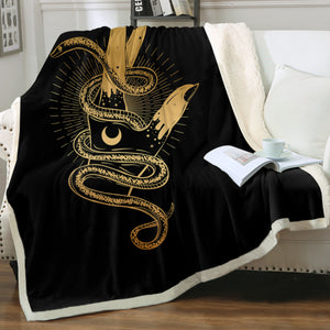 Golden Snake Rolling Up Hand SWMT4511 Fleece Blanket