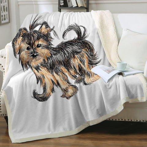 Image of Retro Art Schnauzer Drawing SWMT4523 Fleece Blanket