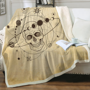 Retro Skull Galaxy Sketch SWMT4524 Fleece Blanket