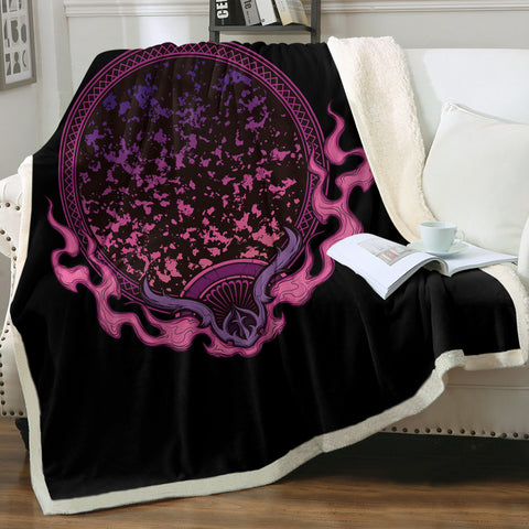 Image of Magic Dark Pink Fire Mirror SWMT4537 Fleece Blanket
