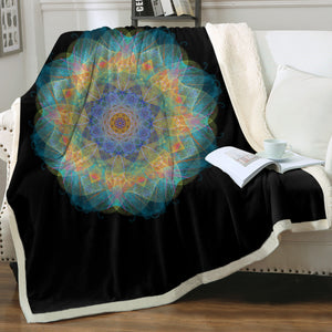 Magic Colorful Lotus Mandala SWMT4542 Fleece Blanket