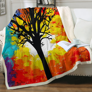 Colorful Big Tree Full Screen SWMT4585 Fleece Blanket