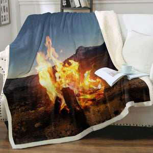 Burning Wood In The Desert SWMT4599 Fleece Blanket