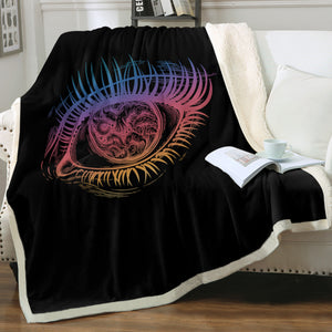 Colorful Eye Black Theme SWMT4601 Fleece Blanket