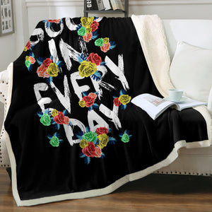 Floral Quote Good In Every Day SWMT4639 Fleece Blanket