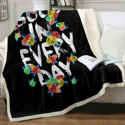 Image of Floral Quote Good In Every Day SWMT4639 Fleece Blanket