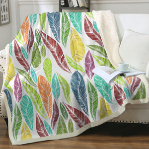 Multi Colorful Feather SWMT4640 Fleece Blanket