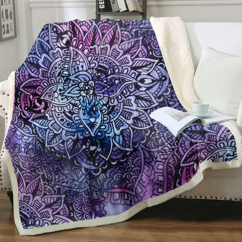 Image of Purple Mandala Matrix SWMT4646 Fleece Blanket