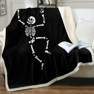 B&W Cute Skeleton SWMT4650 Fleece Blanket