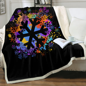 Colorful Spray Snowflake SWMT4655 Fleece Blanket