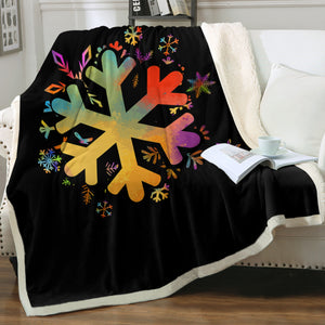 Colorful Snowflake Pattern SWMT4656 Fleece Blanket