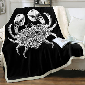 B&W Tattoo Crab SWMT4663 Fleece Blanket