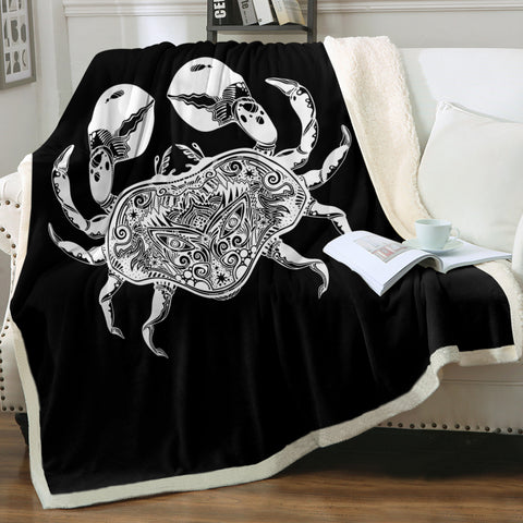 Image of B&W Tattoo Crab SWMT4663 Fleece Blanket