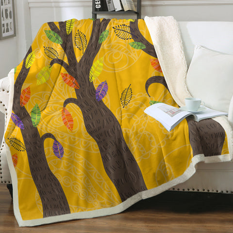 Image of Colorful Leaves & Trees SWMT4729 Fleece Blanket