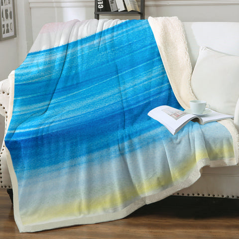 Image of Watercolor Gradient White Blue SWMT4741 Fleece Blanket