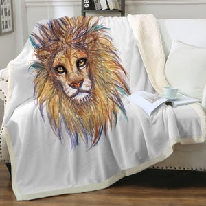 Lion Waxen Color Draw SWMT5158 Fleece Blanket