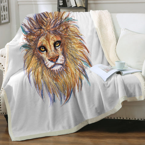 Image of Lion Waxen Color Draw SWMT5158 Fleece Blanket