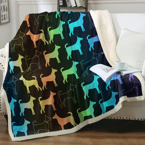 Gradent Monogram Dog Shape SWMT5182 Fleece Blanket