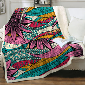 Colorful Mandala Palm Leaves SWMT5190 Fleece Blanket
