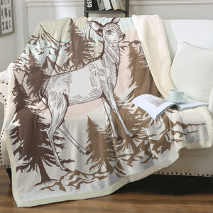 Little Deer Forest Brown Theme SWMT5197 Fleece Blanket