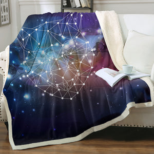 Panther Geometric Line Galaxy Theme SWMT5198 Fleece Blanket