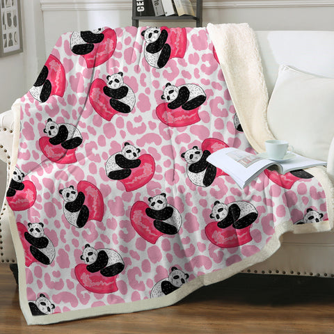 Image of Multi Love Panda Pink Theme SWMT5204 Fleece Blanket