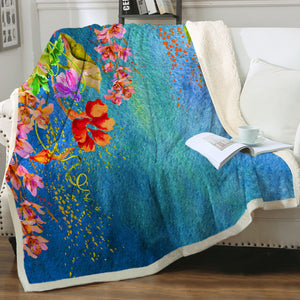 Colorful Watercolor Flower Garden SWMT5242 Fleece Blanket