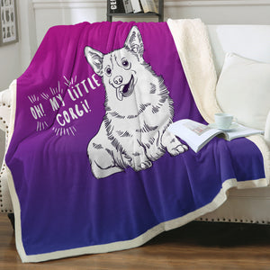 Little Corgi Purple Theme SWMT5251 Fleece Blanket