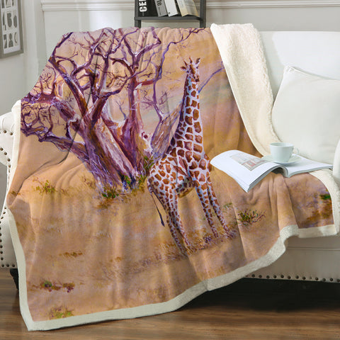 Image of Watercolor Real Giraffe SWMT5254 Fleece Blanket