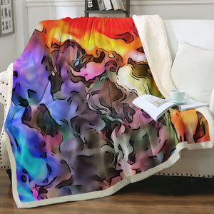 Colorful Waves Watercolor SWMT5259 Fleece Blanket