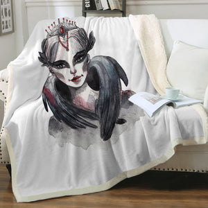 Watercolor Dark Female Witch SWMT5354 Fleece Blanket