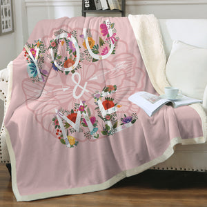 Floral You And Me Pink Theme SWMT5446 Fleece Blanket