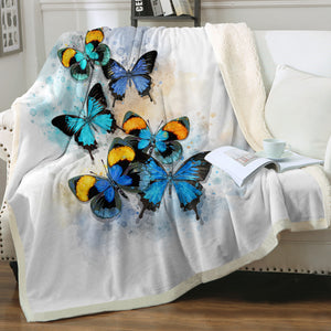 Blue Tint Butterflies SWMT5461 Fleece Blanket