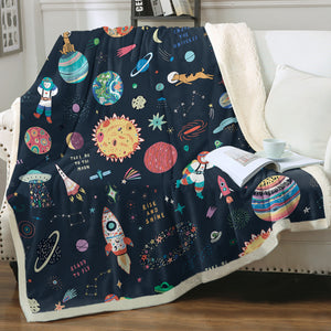 Cute Tiny Space Draw SWMT5469 Fleece Blanket