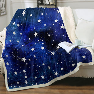 Blue Tint Galaxy Stars SWMT5474 Fleece Blanket