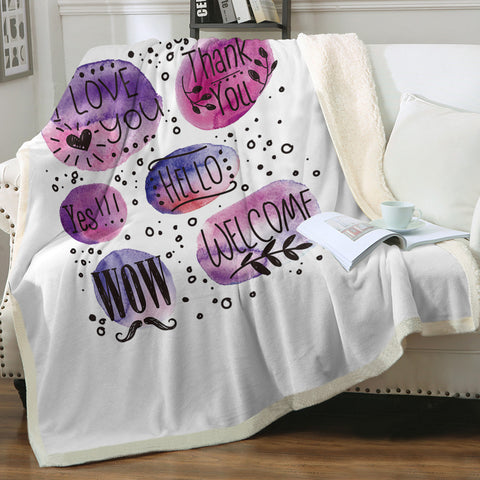 Image of I Love You Galaxy Splatter White Theme SWMT5480 Fleece Blanket