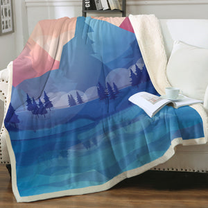 Pastel Colorful Landscape Illustration SWMT5481 Fleece Blanket
