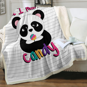 Lovely Panda All I Want Is Candy SWMT5487 Fleece Blanket