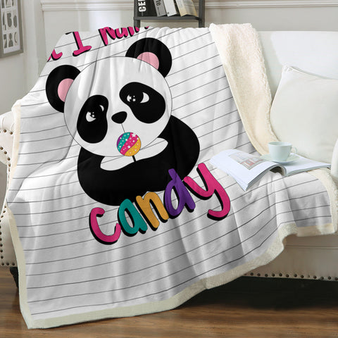 Image of Lovely Panda All I Want Is Candy SWMT5487 Fleece Blanket