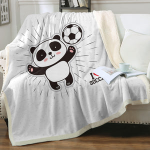 Cute Little Panda I Love Soccer SWMT5491 Fleece Blanket