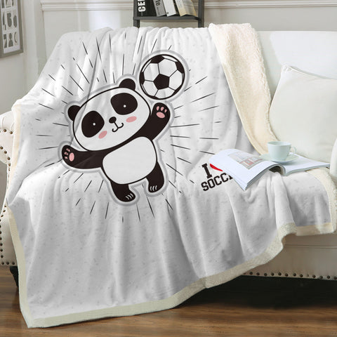 Image of Cute Little Panda I Love Soccer SWMT5491 Fleece Blanket