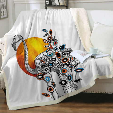 Image of B&W Line Art Stork SWMT5495 Fleece Blanket