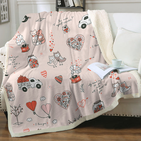Image of Cute Little Love Gifts Pink Theme SWMT5499 Fleece Blanket